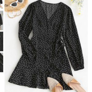 Zaful Poka Dot Wrap Dress